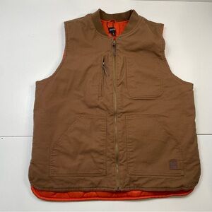Brixton Men’s Vest size L Reversible Builders Abraham Workwear Cabincore Brown